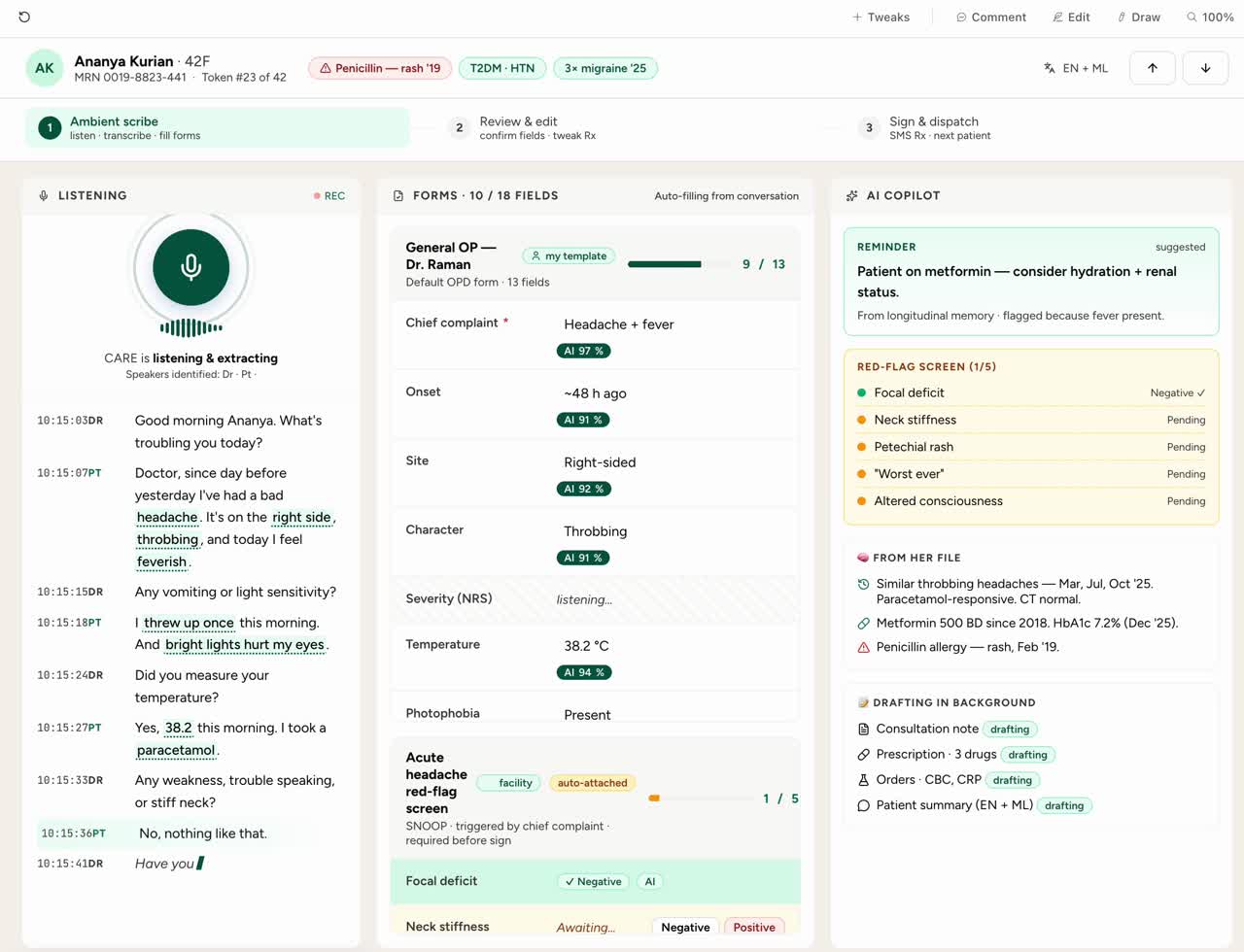 Care Scribe AI documentation concept
